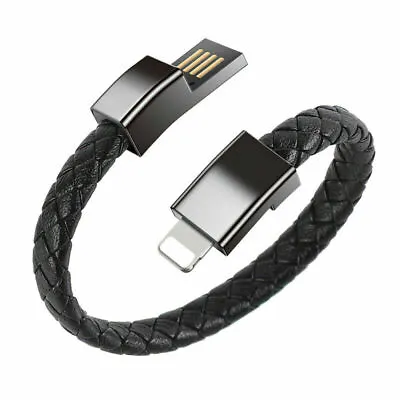 Bracelet Leather USB Lead For IPhone Type C Micro USB Fast Charge Charger Cable • £4.06