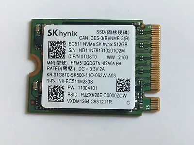 £29.74 • Buy SK Hynix BC511 SSD 512GB 256GB NVMe/PCIe M.2 2230 Solid State Drive