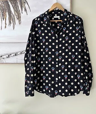 EQUIPMENT FEMME Long Sleeve Printed Button Front Shirt Blouse Size L • $79