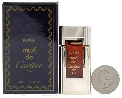 Must De Cartier (Vintage) Women 4ml/.13 Oz Pure Perfume/Parfum Extrait Mini • $59.95