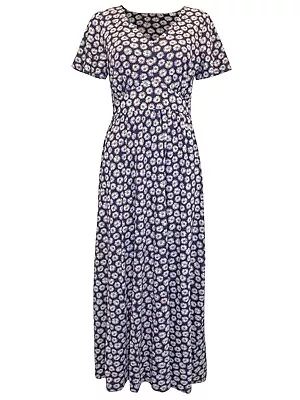 Ex-Seasalt MAXI Dress Aster Dot Maritime Chateaux NAVY Size 16 18 20 22 24 26/28 • £36.95