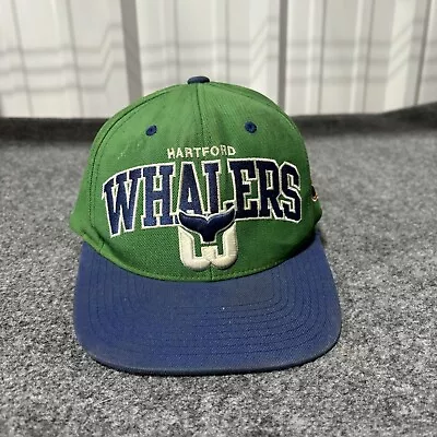 Hartford Whalers Baseball Hat Cap Adult Green Snapback Mitchell & Ness NHL* • $14.95
