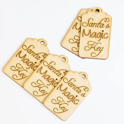 £4.19 • Buy Santas Magic Key Tag Wooden MDF Christmas Craft Shape Blank Xmas Star Keys