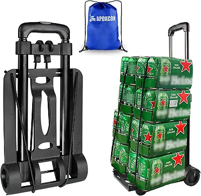 APOXCON Folding Hand Truck Foldable Dolly Cart With Two Wheels Collapsible For • $33.21