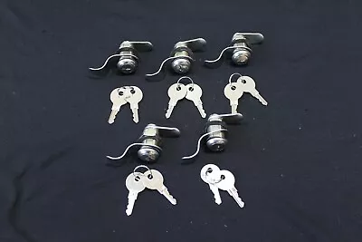 $34.99 • Buy Lot Of 5 RV Compartment Door Keyed 1-1/8  Cam Lock W/fingerpull Keys Are CH751