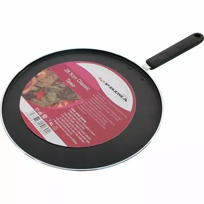 New 28.5cm Non Stick Tawa Cooking Kitchen Crepe Pan Dosa Pancake Handle Cook • £12.40