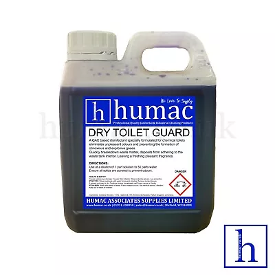 1L Blue Toilet Guard Toilet Chemical Tank Fluid Caravan WC Portable HUMAC • £12.50