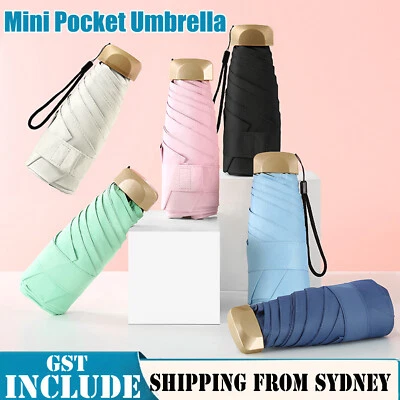 $6.12 • Buy Mini Pocket Umbrella Travel Super Windproof Compact Folding Sun Anti-UV Rain AU