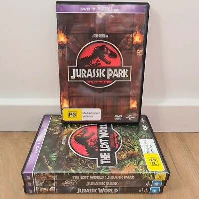 Jurassic Park &Jurassic World 4x DVD Bundle 1 2 3 4 Steven Spielberg • $29.40