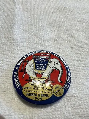 Vintage Uncle Sam's White Elephant Parker & Davis Campaign Hat/Lapel Pin. L -33 • $15.99