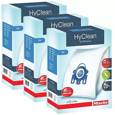 £42.73 • Buy MIELE GN HyClean Bags Hoover Vacuum Cleaner Dust Bag GENUINE X 3 Packs