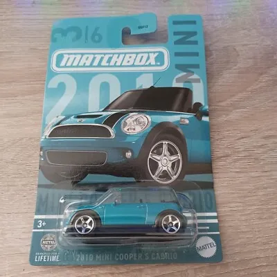 Matchbox 1/64 Diecast Mini Cooper Series Blue 2010 Mini Cooper S Cabrio • $2