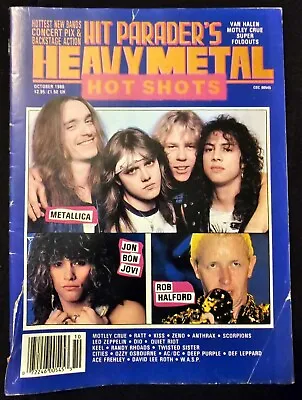 Hit Parader's Heavy Metal Hot Shots October 1986 Metallica & More (Cover Damage) • $20