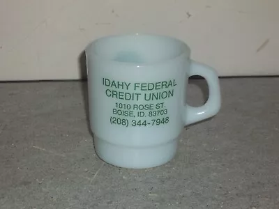 Vintage Galaxy Milk Glass Mug Cup Advertising IDAHY FEDERAL CREDIT UNION Boise • $7.99