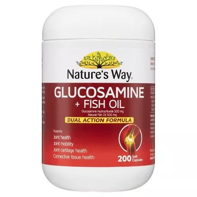 Nature’s Way Glucosamine + Fish Oil Dual Action Formula Soft 200 Capsules • $23.87