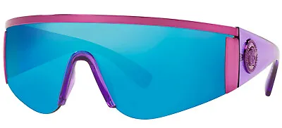 $499.95 • Buy RARE Genuine VERSACE TRIBUTE Pink Blue Mirror Shield Sunglasses VE 2197 1464/55