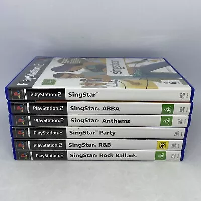 6x PlayStation 2 Singstar Game Bundle PAL Manuals VG Discs Karaoke Dance PS2 LOT • $59.99