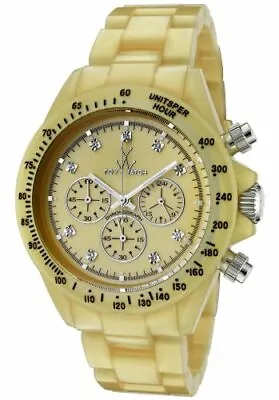 Toy Watch Chronograph Beige Yellow Dial Pl Quartz Ladies Watch FLP07GD No Box • $59.95