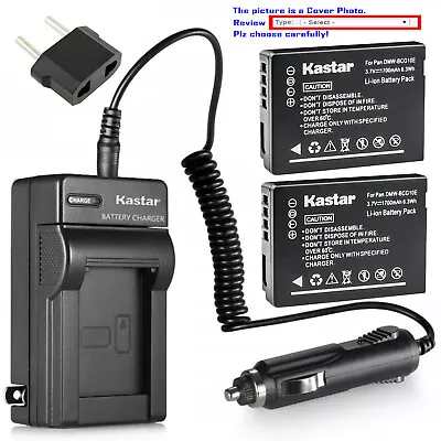 Kastar Battery Travel Charger For Panasonic DMW-BCG10 & Panasonic Lumix DMC-ZS20 • $6.99