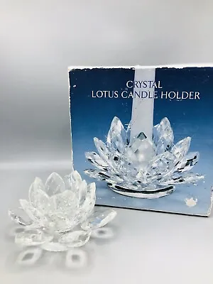 NIB Shannon Crystal Lotus Candle Holder By Godinger #15590 Hand Crafted Ireland • $22