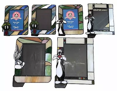 Vintage Lot Of 6 Dale Studios Art Stained Glass Picture Frame Looney Tunes 3”x5” • $125