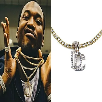 DREAM CHASERS PENDANT TENNIS DIAMOND SOLITAIRE GOLD CHAIN NECKLACE MEEK MILL Cz • $54.99