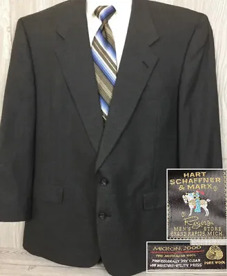 Bespoke Hart Schaffner Marx Mens Grey Micron 2000 Wool Sport Coat 48R (t16) • $50