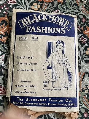 Vintage 1920s 1930s Blackmore Sewing Pattern Dressing Jacket • £4.99