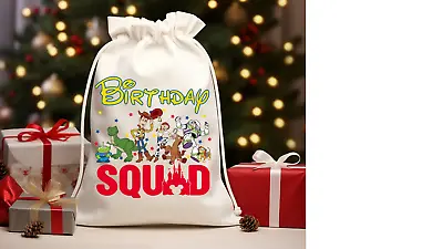 Handmade Toy Story Birthday Squad 8piece Party Favor Muslin Bags Size 5x7 Gift B • $12.99