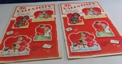 2-1950's Vintage Uncut Valentine Books Of Cut Out Valentines .. • $75