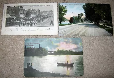 Lot Of 3 Antique Old Vtg Mayville  Wi Postcards • $10.75