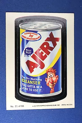 1979 Topps - Wacky Packages Series 1 - Puzzle Back - #21 Ajerx Cleanser - Ex • $3.25