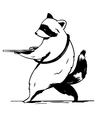 Black & White Raccoon Hunting Sticker • $3.20