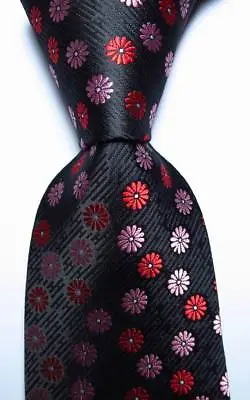 New Classic Dot Red Pink Black White JACQUARD WOVEN Men's Tie Necktie • $8.99