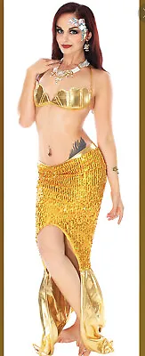 Metallic Sequin Mermaid Costume For Cosplay Or Halloween - GOLDEN Size SMALL • $19.99