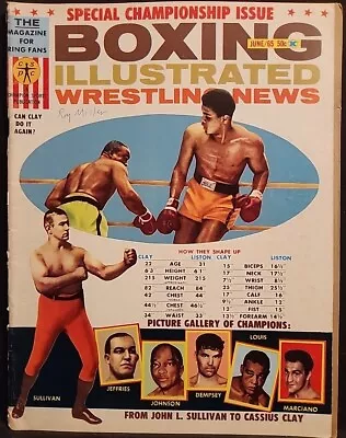 Boxing Illustrated Wrestling News Magazine June 1965 Clay Liston • $14.99