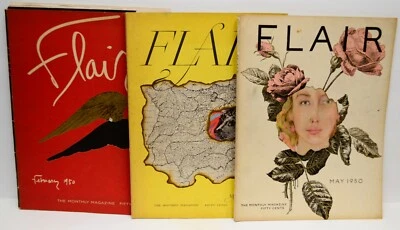 $59.99 • Buy FLAIR Magazine 1950 1,2,4 1st Incomplete Falling Apart Most Inserts Present Vtg