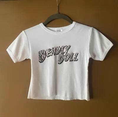 NEW Jesse Jo Stark Deadly Doll Zebra Print Baby Doll Tee T-Shirt White S • £218.95