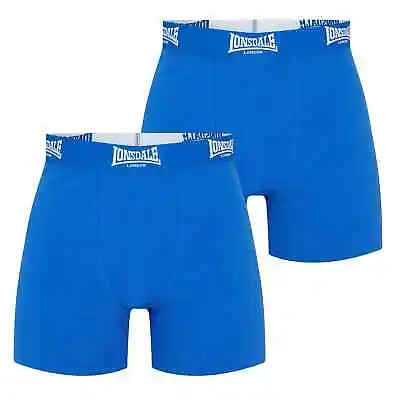Mens Electric Blue 2 Pack Lonsdale Boxer Shorts Underwear  S M L Xl Xxl Xxxl  • £13.49