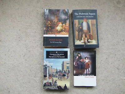 4 Paperbacks By Charles Dickens - The Old Curiosity Shop Hard Times + 2 • £3