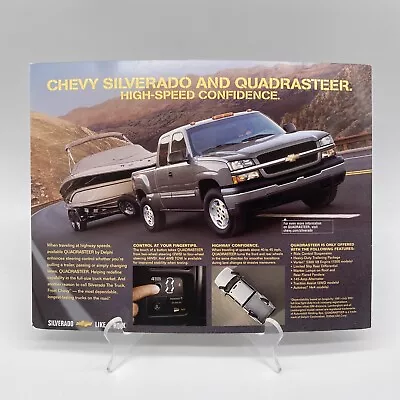 Original 2002 Chevrolet Silverado Quadrasteer Single Page Sales Sheet Brochure • $8