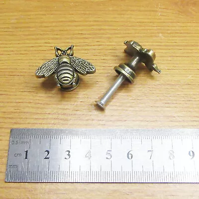 Antique Brass Metal Knob Drawer Wardrobe Bumble Bee Style 30mm X 18mm H1700 • £5.14