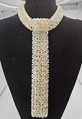 Stunning Vintage Choker Tie Aurora Borealis Beads - Pearls - Rhinestones!  • $109.29