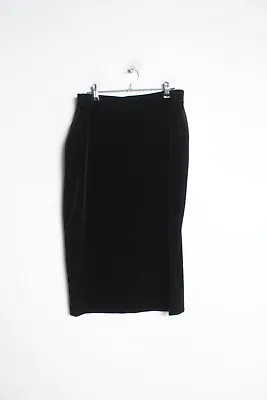 Marks And Spencer Womens Velour Skirt - Black - Size 12 (Z-H1) • £4.99