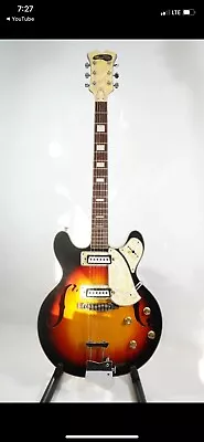 Vintage 1960's MaxiTone Bruno (Matsumoku) Hollow Body Electric Guitar - Sunburst • $700