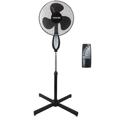 £34.99 • Buy Black Remote Control Standing Pedestal Stand Fan Adjustable Oscillating Rotating