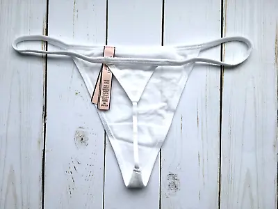 Victoria's Secret - L Cotton V-String Panty - White - Large Thong • $11.95