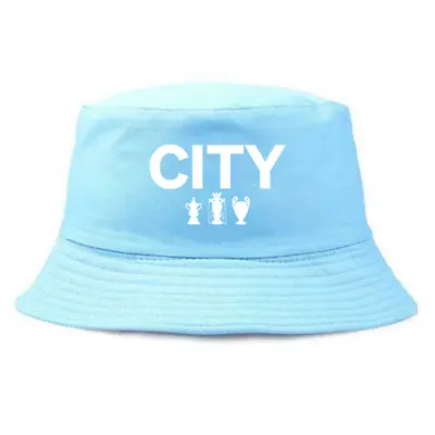 CITY TREBLE 22/23 Manchester City Football MAN CITY MCFC - SKY BLUE Bucket Hat • £11.99