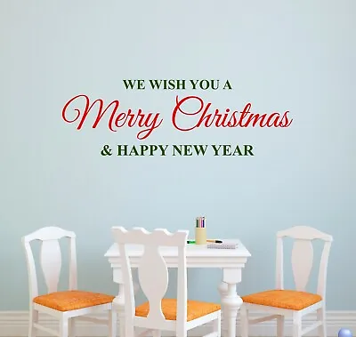 Merry Christmas & Happy New Year Wall Decal Art Mural Living Room Vinyl Sticker • $34.95