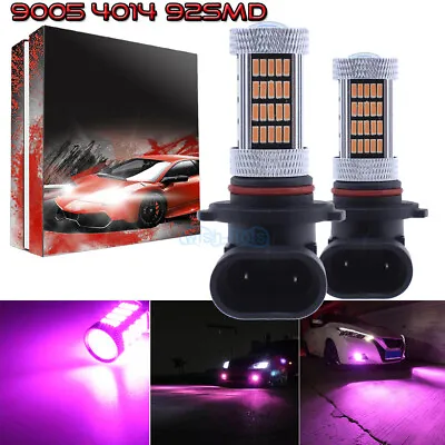 2Pcs 9006 HB4 4014 92SMD LED Fog Bulbs Conversion Kit Canbus 14000K Purple Pink • $14.59